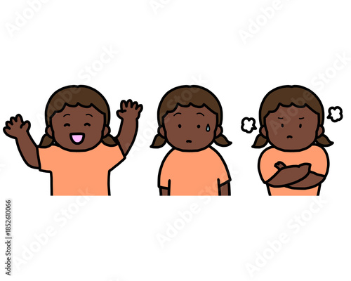 Children’s emotion set – happy, confused and angry