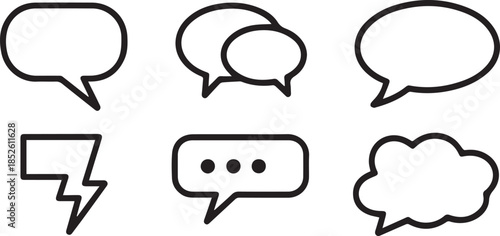  Speech Bubble Doodle Vector Icons for Chat UI Social Media Comment Section and Conversation Design in App and Web Interfaces