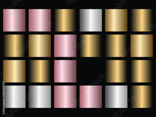 AUTO METALLIC Rectangles Pattern with Gold Silver and Pink Elements