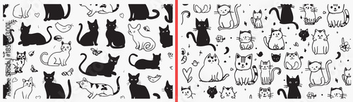 cat doodle icons vector, cute cat clipart, cartoon kitten svg, pet illustration, funny cat graphics, black cat doodles, animal vector art, kawaii cat design, cat icon collection, cat doodle bundle

