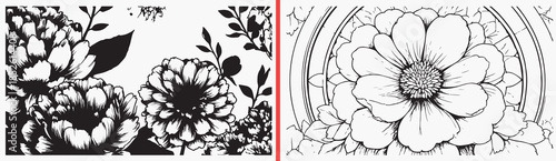 decorative floral clipart, leaf line illustration, botanical drawing set, hand drawn floral leaves, elegant plant sketches, black white botanical clipart, printable floral elements, botanical illustra