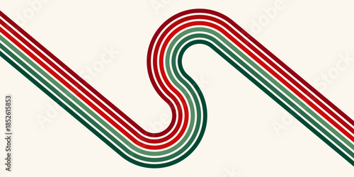 	
Retrofuturism poster design in trendy retro line style. Modern art poster retro vintage style 70s stripes background template lines shapes vector design.