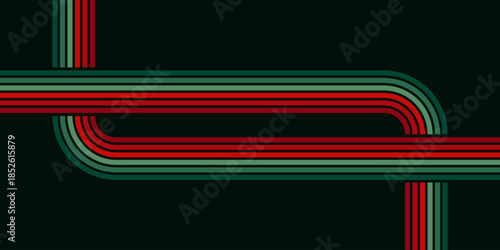 	
Retrofuturism poster design in trendy retro line style. Modern art poster retro vintage style 70s stripes background template lines shapes vector design.