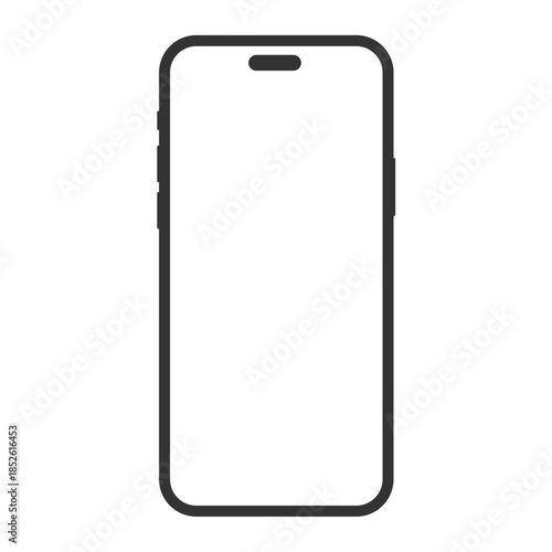 Mobile phone mockup. Isolated cellphone template. Vector stock illustration.
