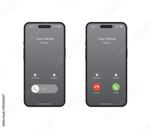 Phone call screen mockup. Vector stock illustration