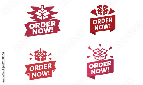 Order now ecommerce call to action badges
