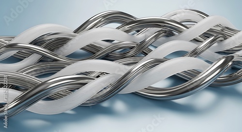 Wallpaper Mural Intertwined metallic and translucent elements on smooth gradient background Torontodigital.ca