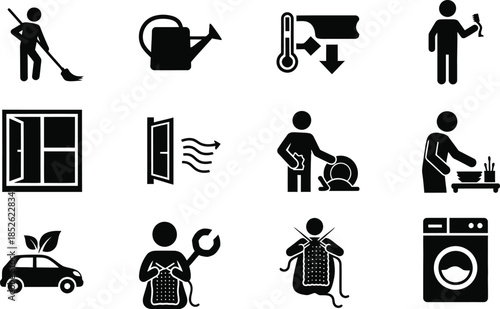 Various household and maintenance related icons