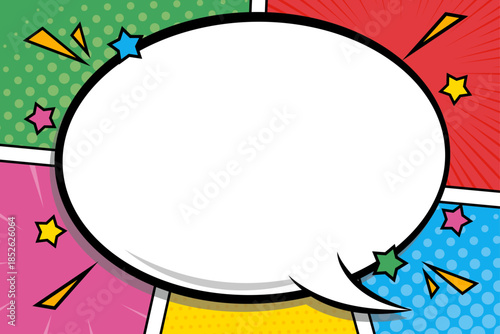 アメコミデザインの丸いふきだしのフレーム