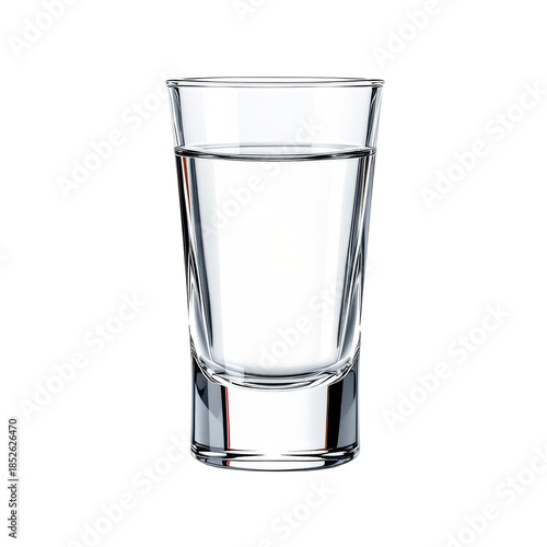 Wallpaper Mural Vodka in a clear shot glass with a white background and reflections Torontodigital.ca