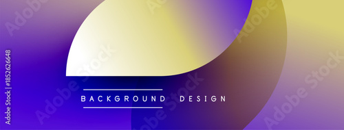 Abstract gradient background. Purple, yellow hues blend smoothly. Text reads background design. Minimalist, modern aesthetic.