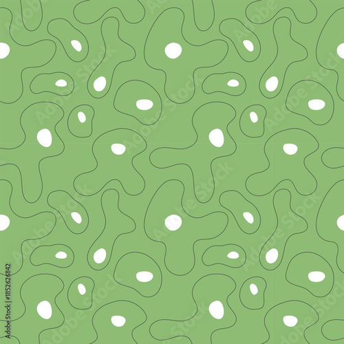 pseudocellular structures pattern, green background.
