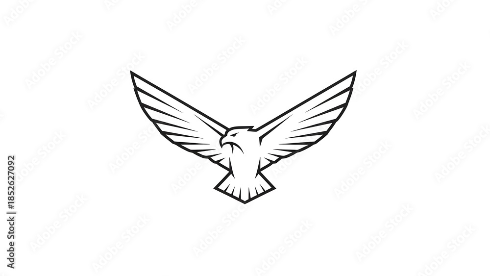 Obraz premium Stylized outline of a majestic eagle in flight, symbolizing freedom and power