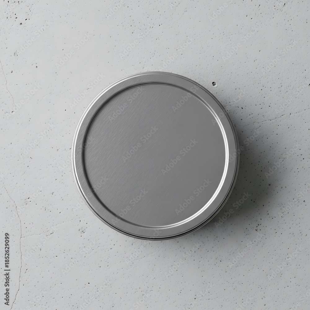 custom made wallpaper toronto digitalMinimalist Overhead Shot of a Closed Silver Tin on a Textured Surface