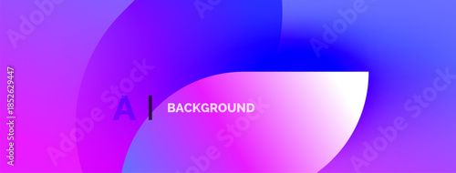 Abstract vibrant gradients. Purple, blue hues blend smoothly. Text reads AI BACKGROUND in white, pink tones. Modern design element.