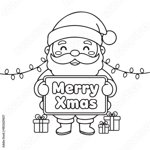 christmas greeting card Santa Claus Coloring pages coloring book 