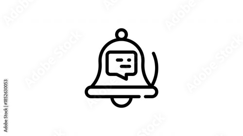 Notification bell and speech bubble overlay icon for digital communication. Suitable for social media, messaging apps, website notifications, and emails.
