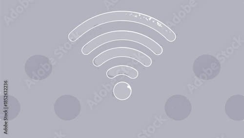 Minimalist WiFi symbol with gray background and circles