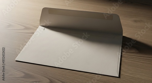 Wallpaper Mural Open Cream Envelope on a Wooden Surface, Ready for Communication Torontodigital.ca