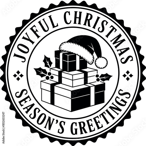 Joyful christmas season's greetings
