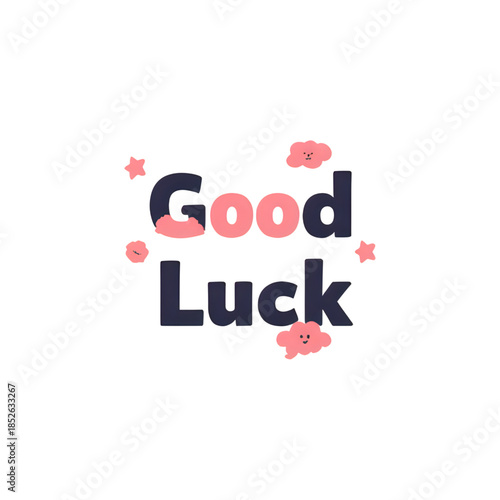 good luck wish texted vector