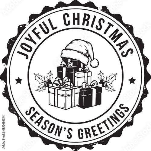 Joyful christmas season's greetings