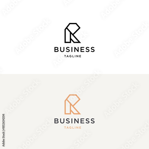 initial Letter R Diamond Logo Concept icon sign symbol Element Design Line Art Style. Jewellery, Jewelry, Gem Logotype. Vector illustration template