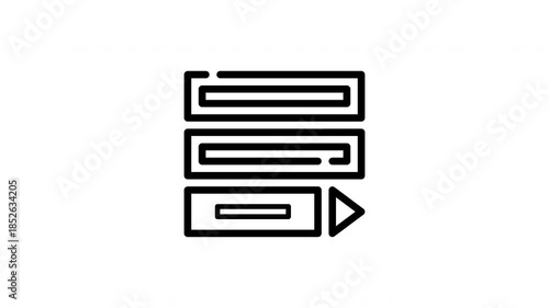 Hamburger menu icon with a play button for website navigation. Suitable for web design projects needing interactive elements.
