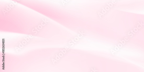 Pink rose peach white silk satin. Creases in fabric. Light luxury elegant background with space for design. Table top view, flat lay. Birthday, baby, newborn. Or a wedding, valentine.