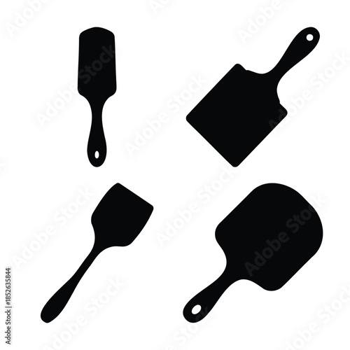 Collection of kitchen spatula and turner silhouettes set