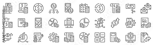 Accounting and Finance Icons Set For Business Solution
