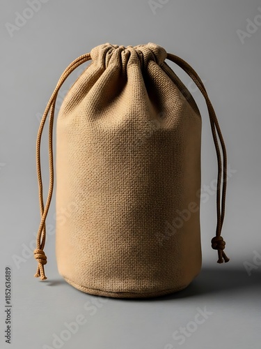 Wallpaper Mural Textured Burlap Drawstring Pouch Bag with Rustic Elegance Still Life Torontodigital.ca