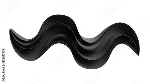 Abstract Wavy Sculpture: A minimalist black wavy sculpture, characterized by its fluid lines and artistic curves, stands as a testament to the beauty of form and texture.