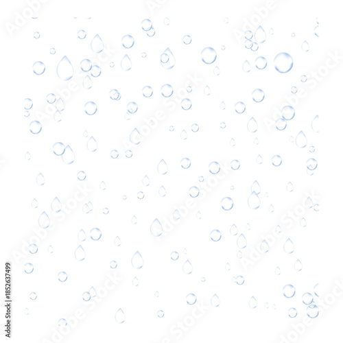 Realistic water drops. PNG drops, condensation on the window, transparent water drop. Abstract water drops, bubbles on transparent background, digital liquid design, Stock royalty free