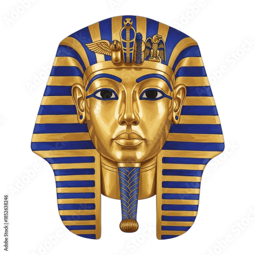 Golden Mask of Tutankhamun Pharaoh Egyptian King.