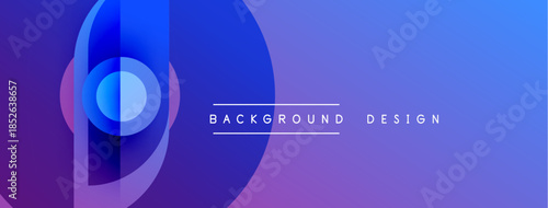 Abstract gradient shapes create dynamic visual. Blue, purple hues dominate composition. Text reads background design. Modern aesthetic.