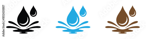 Vector Water Splash Icons in Fluid Drop Elements Pack. Colorful water drop icon. Drop Water, Splash Water Icon Vector Logo Template Illustration Design. Vector EPS 10.