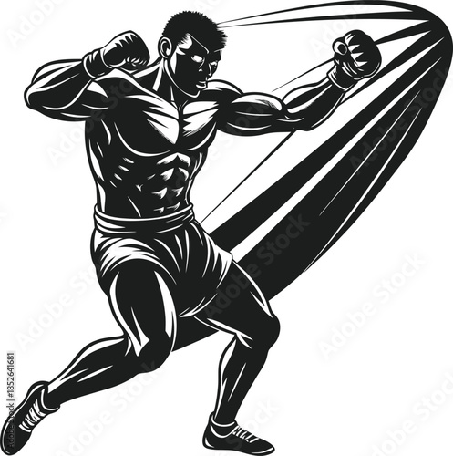 Athlete swinging rope