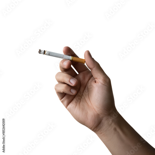 Hand Holding a Lit Cigarette