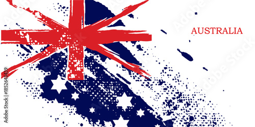 Happy national day of Australia country. Creative grunge brush of Australia flag illustration