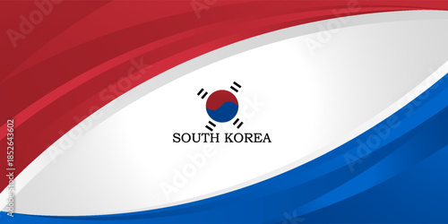 Abstract independence day of South Korea country banner with elegant 3D background