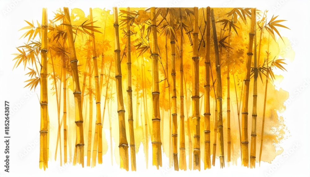 Obraz premium Golden bamboo stalks