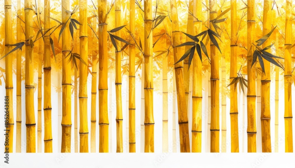 Fototapeta premium Golden bamboo stalks