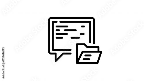 Ideal for tech presentations, communication websites, or app designs. Simple yet modern design of chat bubble and folder icons.
