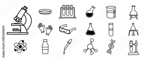 chemistry element doodle icon hand drawing sketch science laboratory
