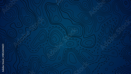 Blue topographic map background with contour lines and gradient effect