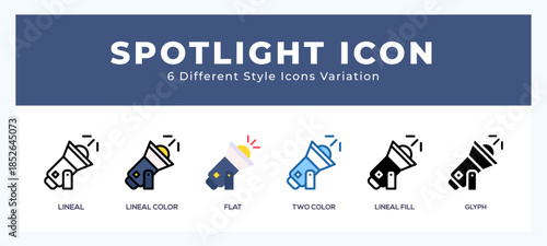 Spotlight icons set. Different style of icons simple vector illustration.