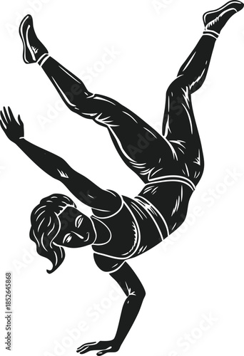 Dynamic breakdancer in mid-air