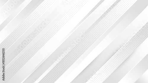 Minimal White and Gray Abstract Background with Gold Line. Clean Geometric Paper Layers with Diagonal Lines & Soft Shadows. Modern Corporate Presentation, Business Design, Elegant Origami Texture.	