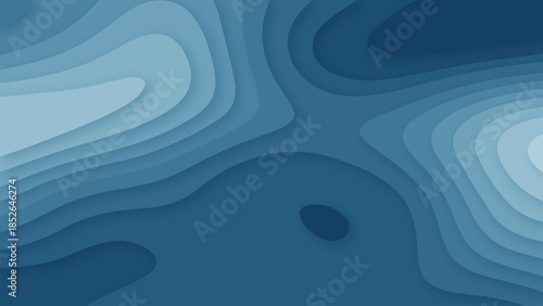 Abstract blue topographic map with swirling patterns and gradient shades
